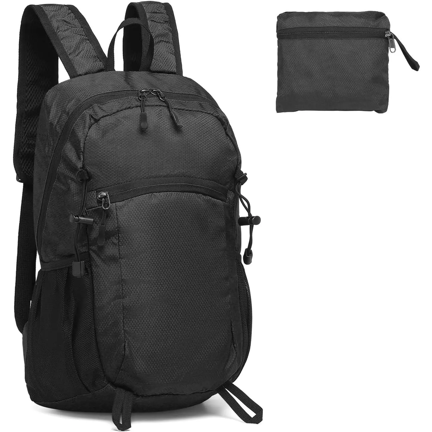 20L Packable Hiking Backpack for Women Men, Lightweight Foldable Daypack, Waterproof Small Outdoor Backpack for Travel Camping Mountaineering, BlackGift