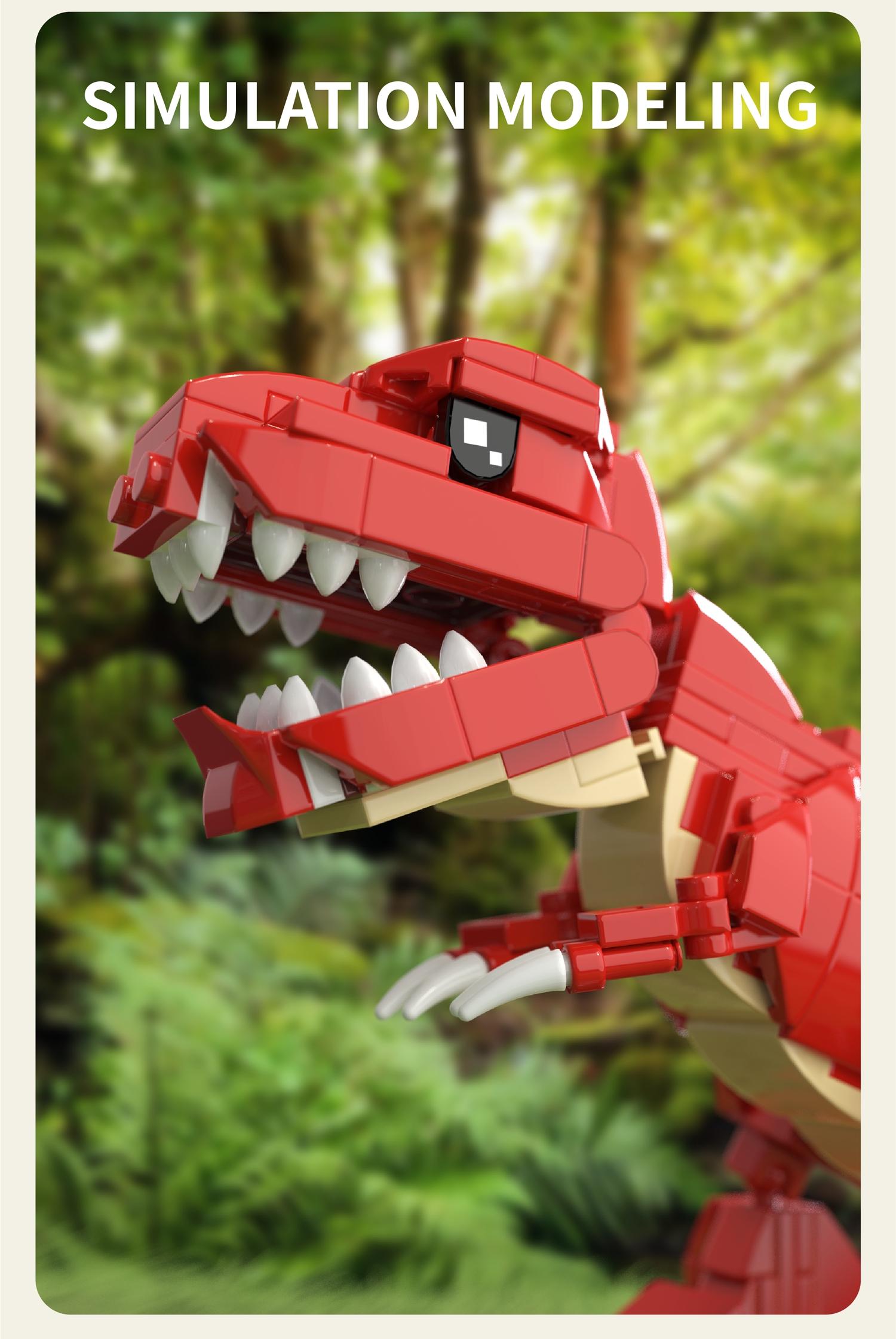 Cute T-Rex Building Block Set DIY Mini Dinosaur Model Desktop Decoration, Fun Creative Gift for Boys Girls Adults, Stress Relief Collectible
