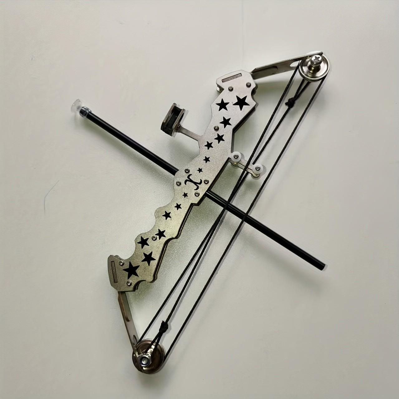 Multi-Functional Mini Bow Set, Stainless Steel, Precision Design, Ideal for Outdoor Fun and Practice, Includes 10 Arrows and Target