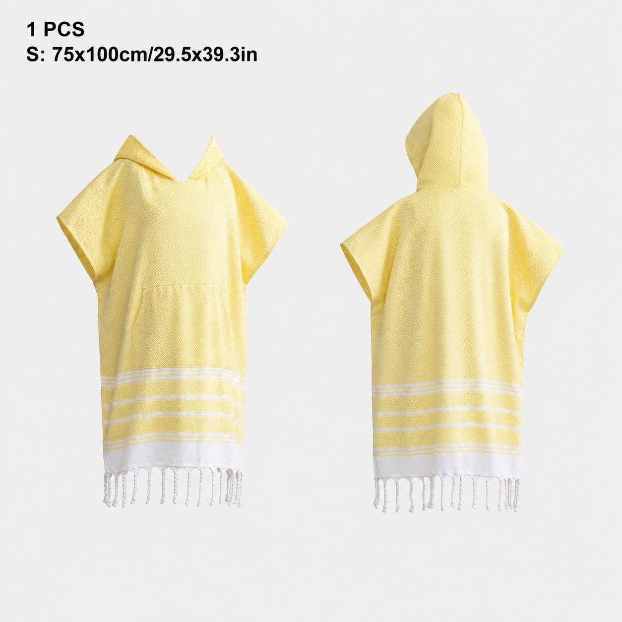 Wearable Beach Towel with Hood, Soft Absorbent Quick-Dry Decorative Towel, Pocket Fringe Design, Ideal for Beach, Pool, Surfing, Travel, Quick Drying Towels