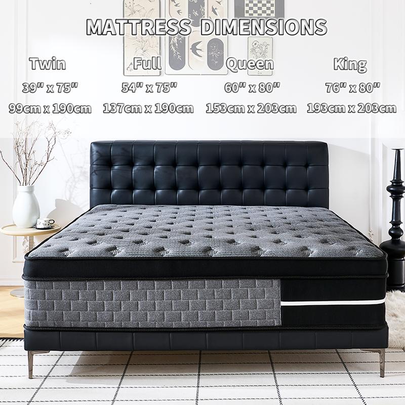 LODEIJA 8/10/12/14 Inch Twin Full Queen King Mattress Memory Foam And Spring Comfy ， Pressure Relief，Comfortable Sleep