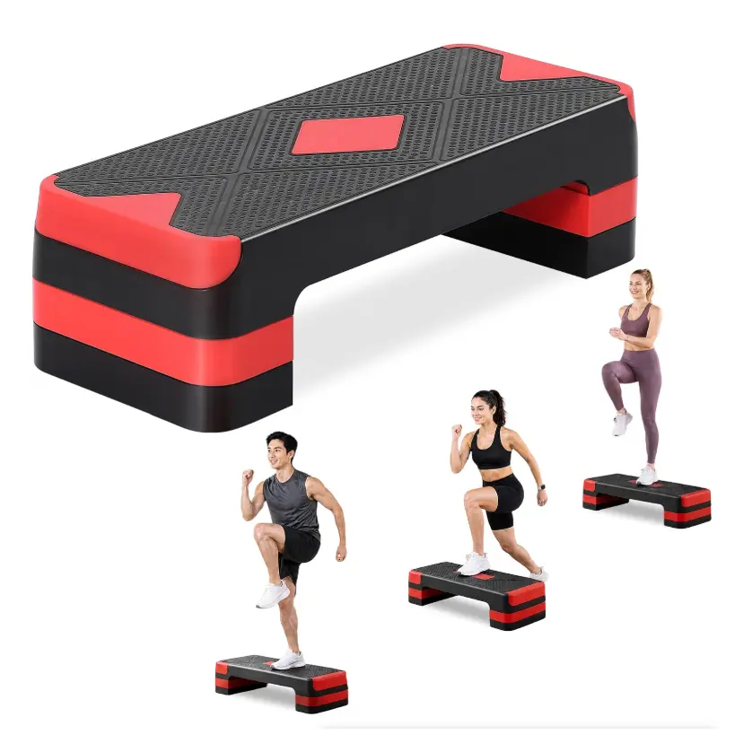 Adjustable Aerobic Step Platform – 4"/6"/8" Heights, Non-Slip, Stackable