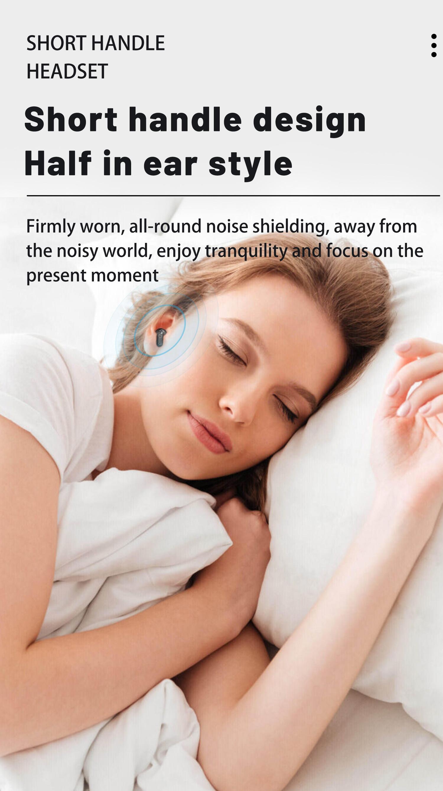 H.L.WALK-D Wireless Wireless Headphones，Tiny Size Earbuds，Waterproof Headsets，With Mic，Sleep and Sports Earphones Set, Short Handle Design，for Work Sport Sleeping