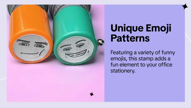 Emoji Pattern Stamp, 1/2 Count Cute Funny Emoji Stamp, Office Stationery & Supplies for Daily Office Use, Label & Instruction Seals