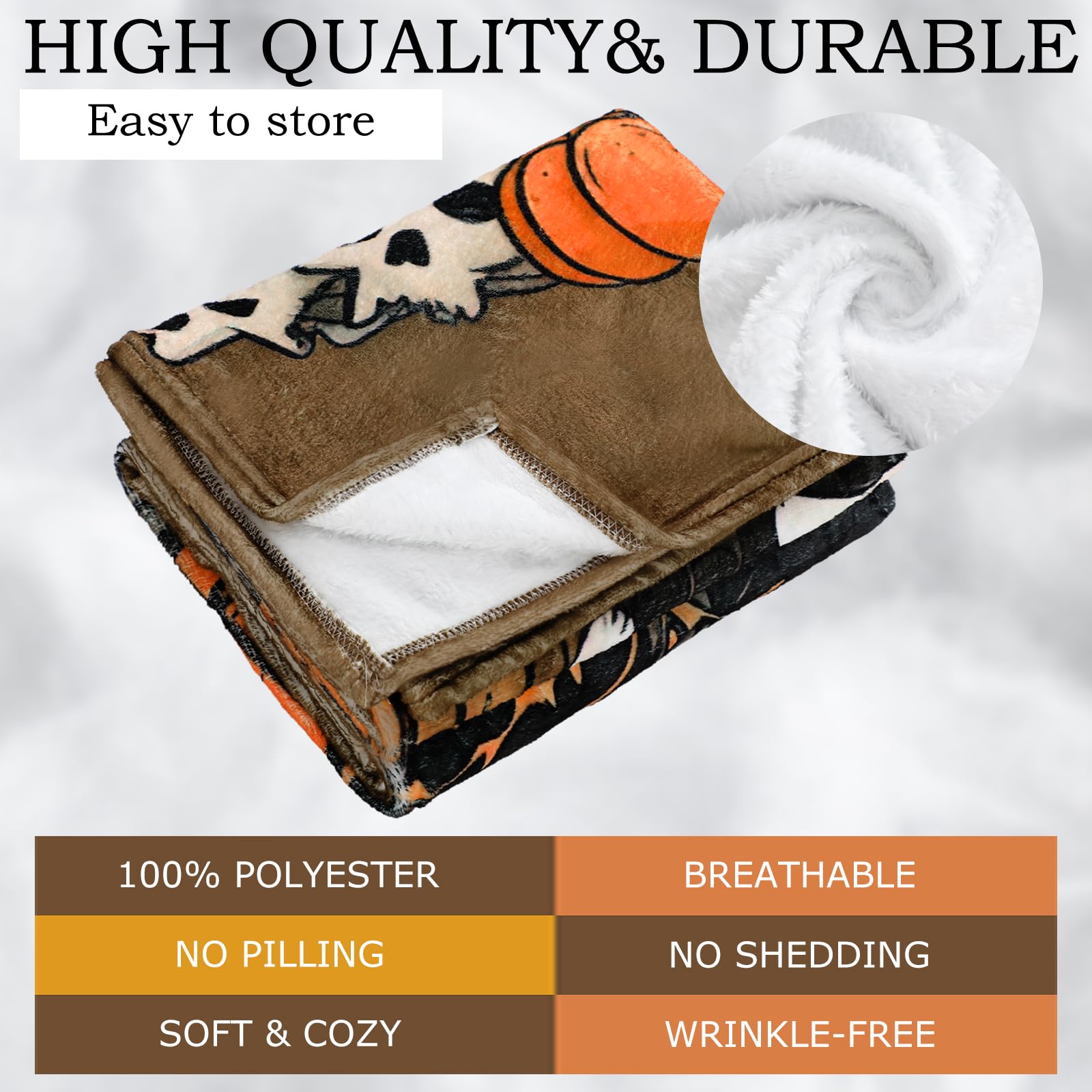 Clearance Sale Halloween Cute Ghost Throw Blanket with Bookshef Design Soft Cozy Blanket for Fall Reading Nook Autumn Winter Decor for Couch Sofa Bedroom Office Home Spooky Blanket Boo Basket Gift for Women Men Wife Book Lovers Outdoor Halloween Decor