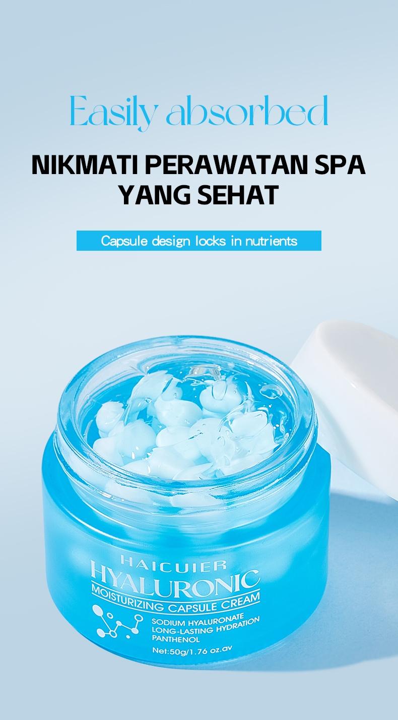 Hyaluronic Acid Moisturizing Blue Capsule Face Cream, Deep Hydration, Brightening, Smooths Dry Skin, Ideal Gift for Mother's Day