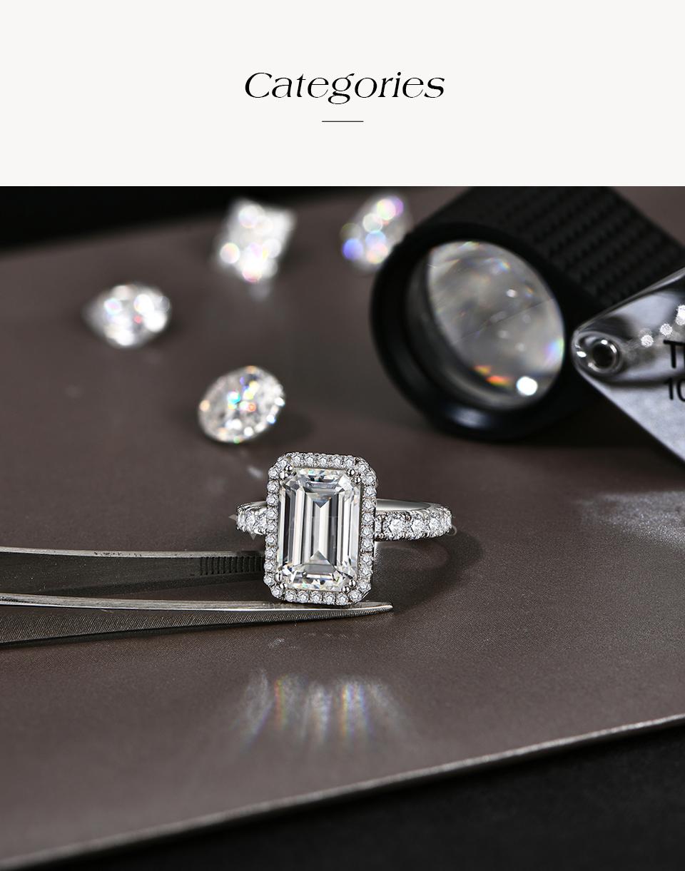 12*8mm D VVS1 Color Synthetic Moissanite Ring for Women Engagement Wedding Party Fine Jewelry Gift R176