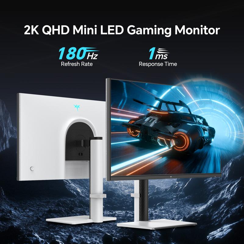 KTC Mini LED 27" 180Hz 2K HDR1400 Gaming Monitor, 1440P Monitor 2K, HDR1400, 180Hz, Adaptive Sync, 148% sRGB, HDMI 2.0 x 2, DisplayPort 1.4 x 1, Monitors Gamer with Height Angles Adjustable, M27T6