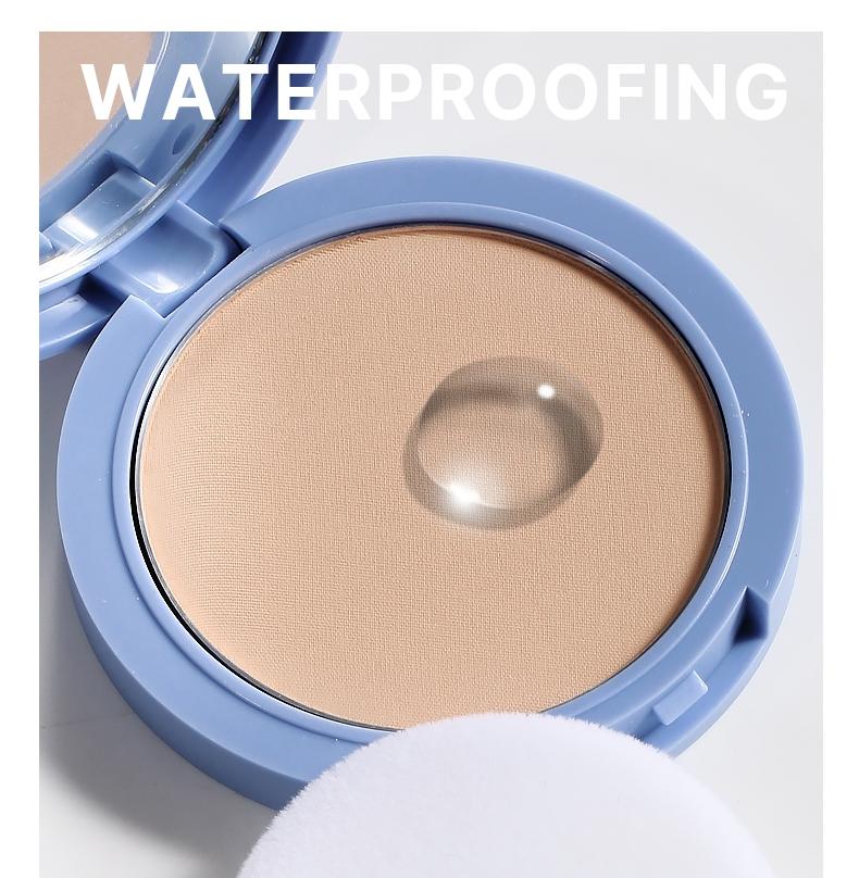 Long-Lasting Oil Control Powder Foundation, Waterproof & Sweatproof, Lightweight Breathable Makeup, Matte Finish Beauty Face Powder Box, Makeup Setting Powder