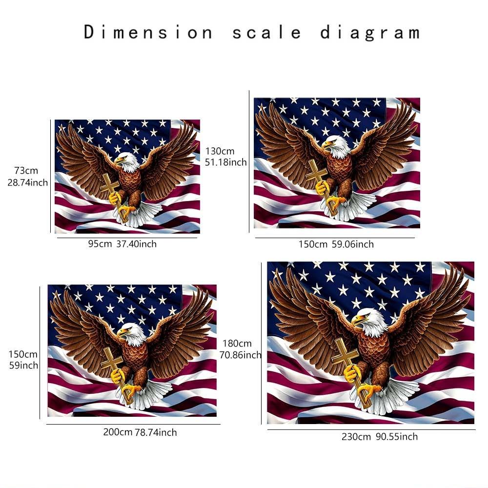 1PC Independence Day eagle tapestry wall decoration perfect for creating a patriotic home atmosphere ideal for bedrooms and living rooms enhances celebrations and gatherings vibrant stars and stripes design with majestic eagle suitable for uplifting home