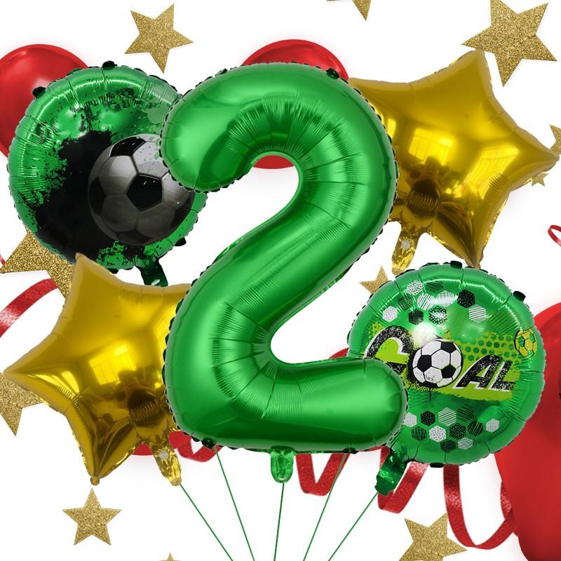 Football Star Number Foil Balloons, Multi Shape Mixed Color Set, Perfect for Birthday Party, Sports Events, School Celebrations, Festival Decor