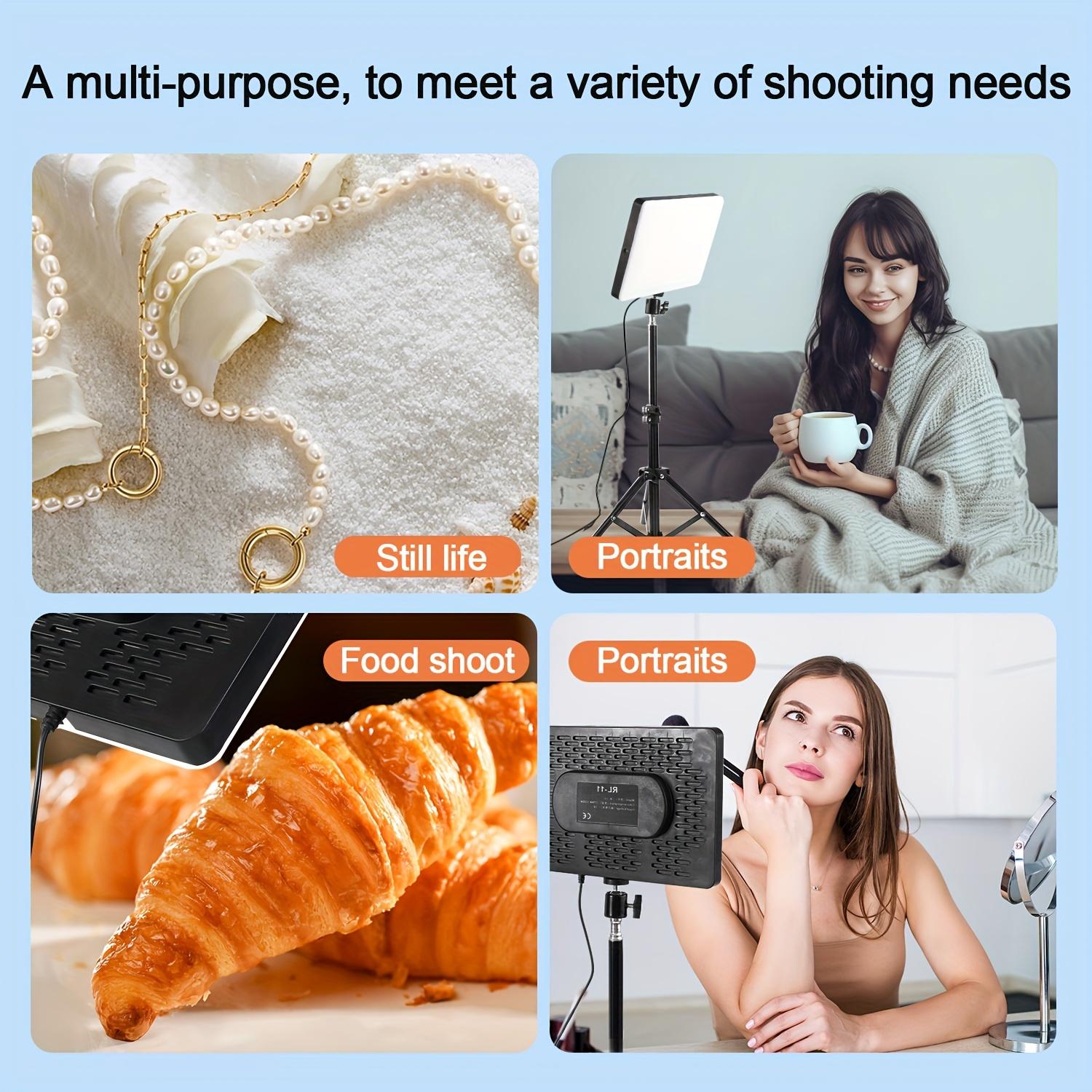 2PCS 10" LED Video Light Panel Kit with Telescopic Tripod, Video Light Adjustable 2200K-4500K Temperature for YouTube Creators, Live Broadcast Studio and Smartphone Lighting Solutions, #valentine's#Spring Break