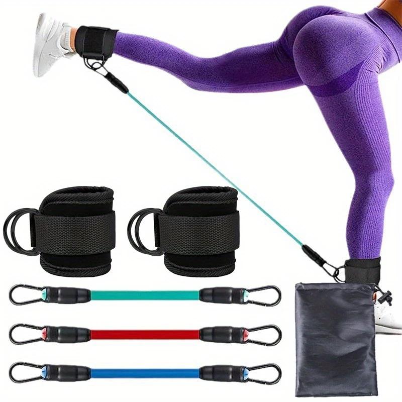 3pcs Ankle Resistance Bands Portable for Building Leg Muscles and Lines Home Gym Available Recommended Exercise Yoga Equipment for Men and Women Gymnastics Shoes with Drawstring Bag