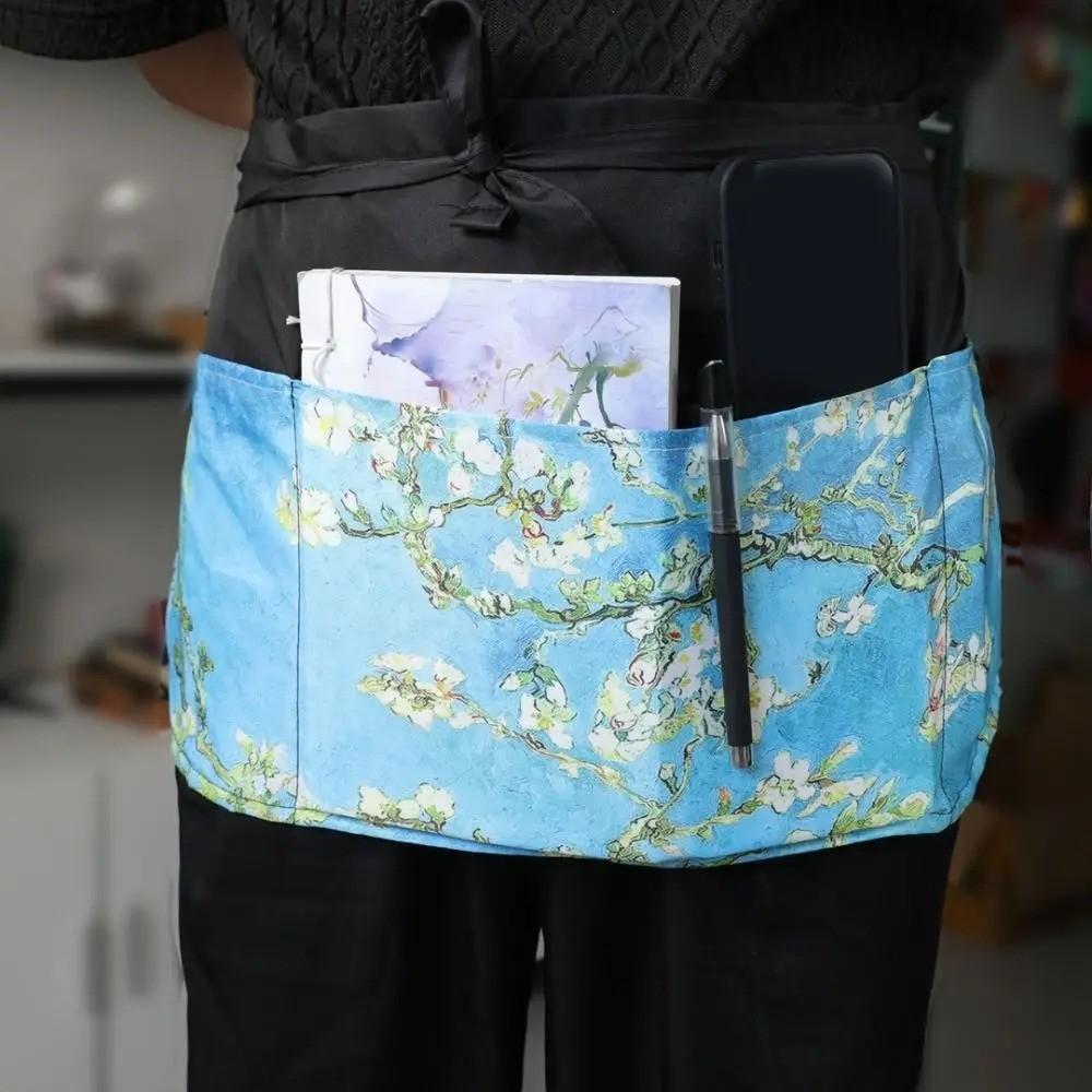 Waterproof Bartender Cotton Apron, Kitchen Bar Bistro Logo, Short Waiter Waist Half Apron, Chef Length, Ideal for Cleaning