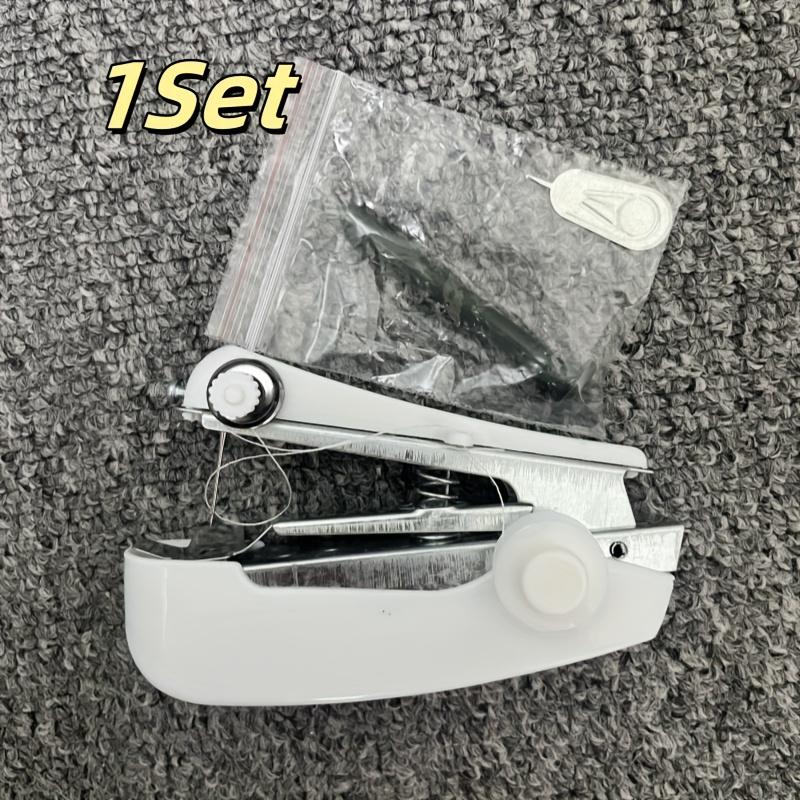 Portable Mini Handheld Sewing Machine Set, Sewing Supplies Crafts, Compact Quick Stitch Tool for Fabric and Clothing Repair, No Power Needed, Durable Design Mini household sewing machine for repairing clothes