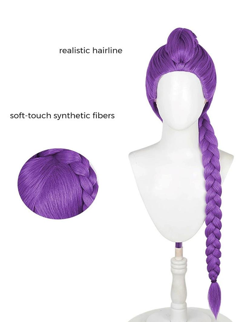 K-Pop Demon Hunter Inspired Cosplay Wig | Anime Style Long Hair Wig for Stage Performance, Dance Cover, Music Video Shoot, Halloween, Theme Party, Comic Event, Photoshoot | Heat Resistant Synthetic Hair