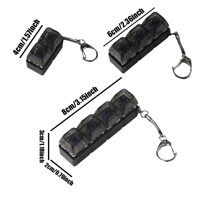 🎧 ASMR Stress Relief | LED Light Up Mechanical Switch Keychain | 2/3/4 Key Fidget Toy