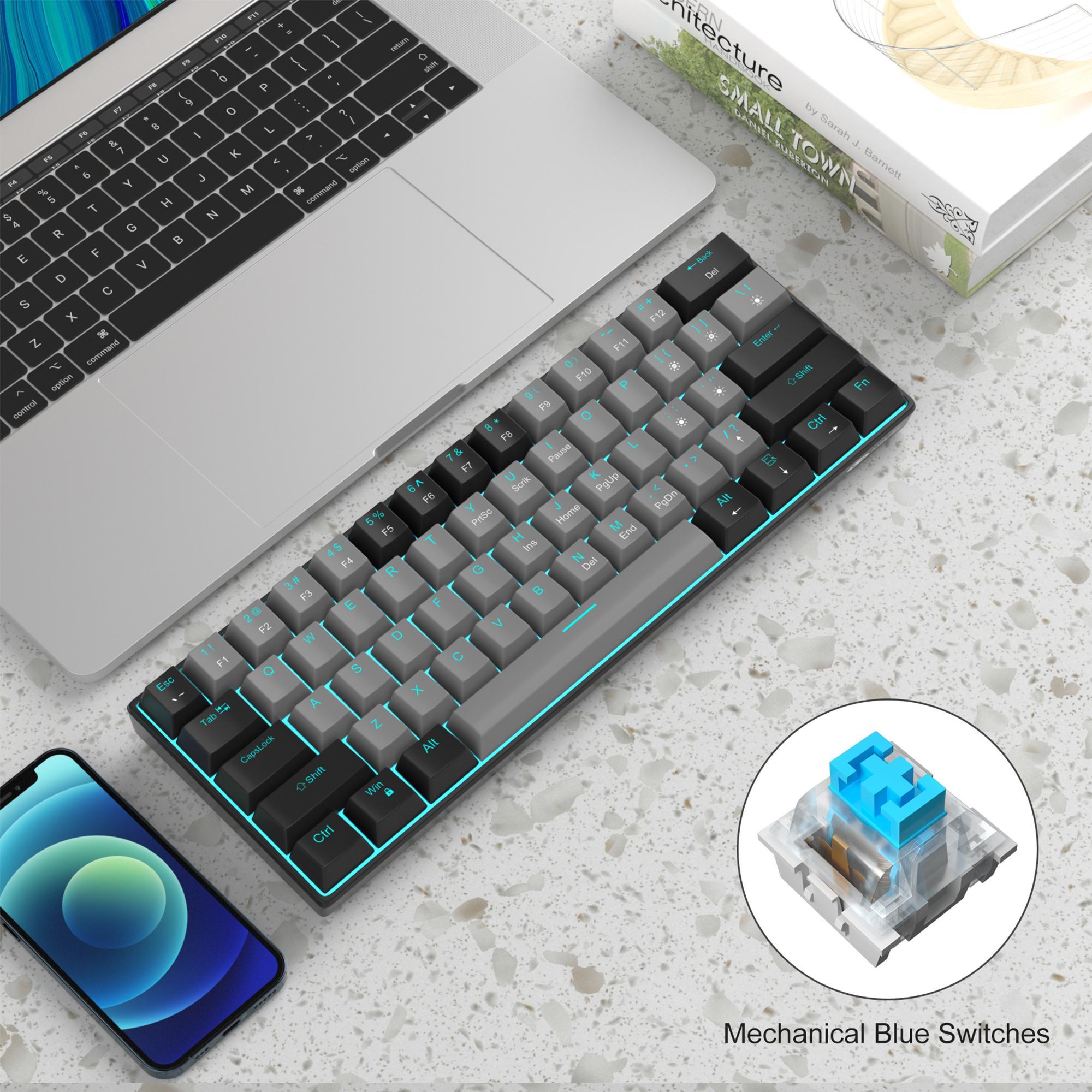 MageGee 61% mechanical keyboard Star61 gaming keyboard ,  PBT Keycaps, DIY Keycap Replacement,Convenient to carry,Suitable for gaming and office use