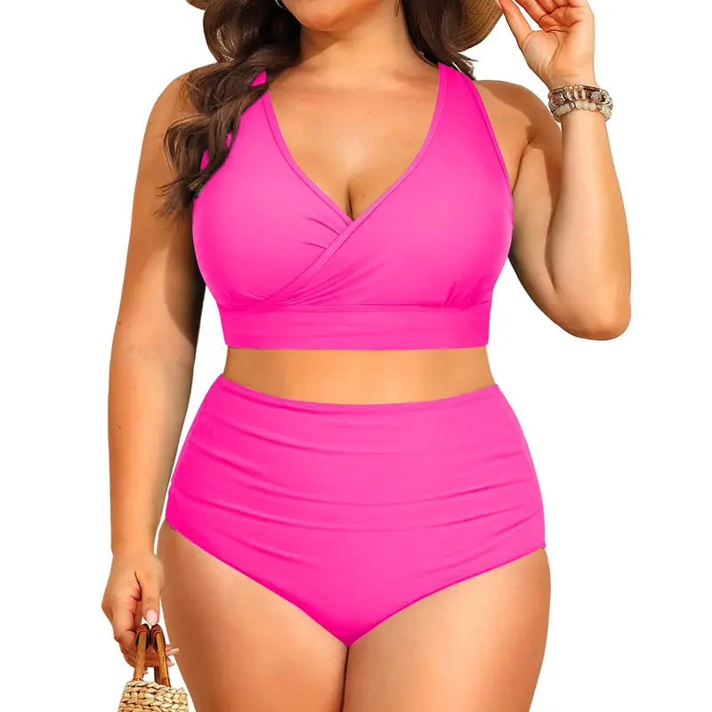 Tempt Me Plus Size High Waisted Bikini - Women Two Piece Swimsuit Tummy Control Bathing Suit 2026 Swimwear