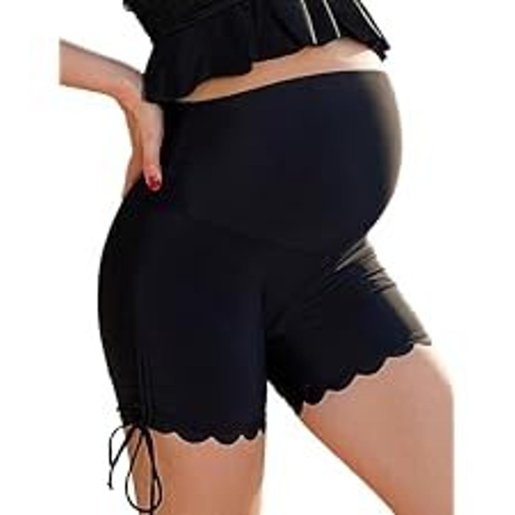 Maternity Swim Skirt with Shorts High Waisted Swim Skorts Swimsuit Bathing Suit Tankini Bottoms Pregnancy Swimwear