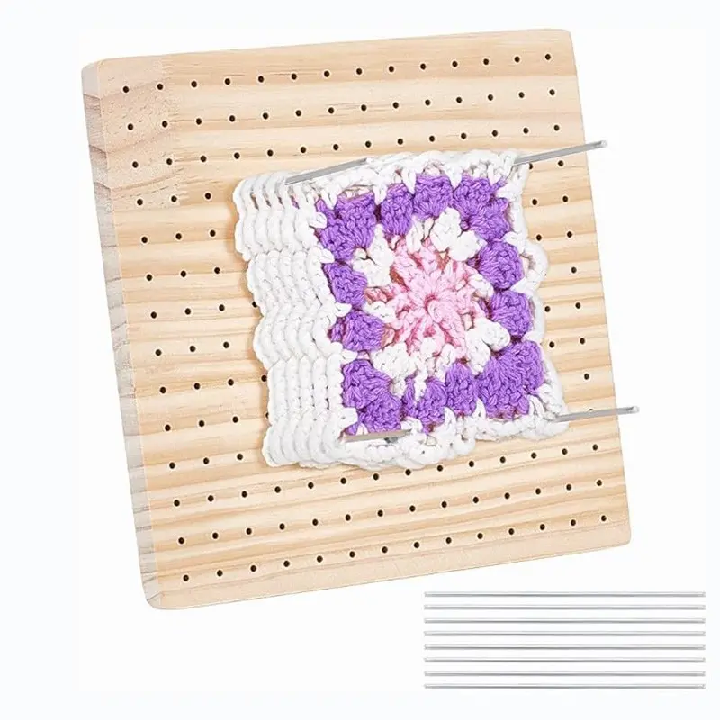 Wooden Crochet Board, DIY Handmade Crochet Hook Pattern Stabilizer, Grid Stabilizer Board, Crochet Board for Crafting Projects
