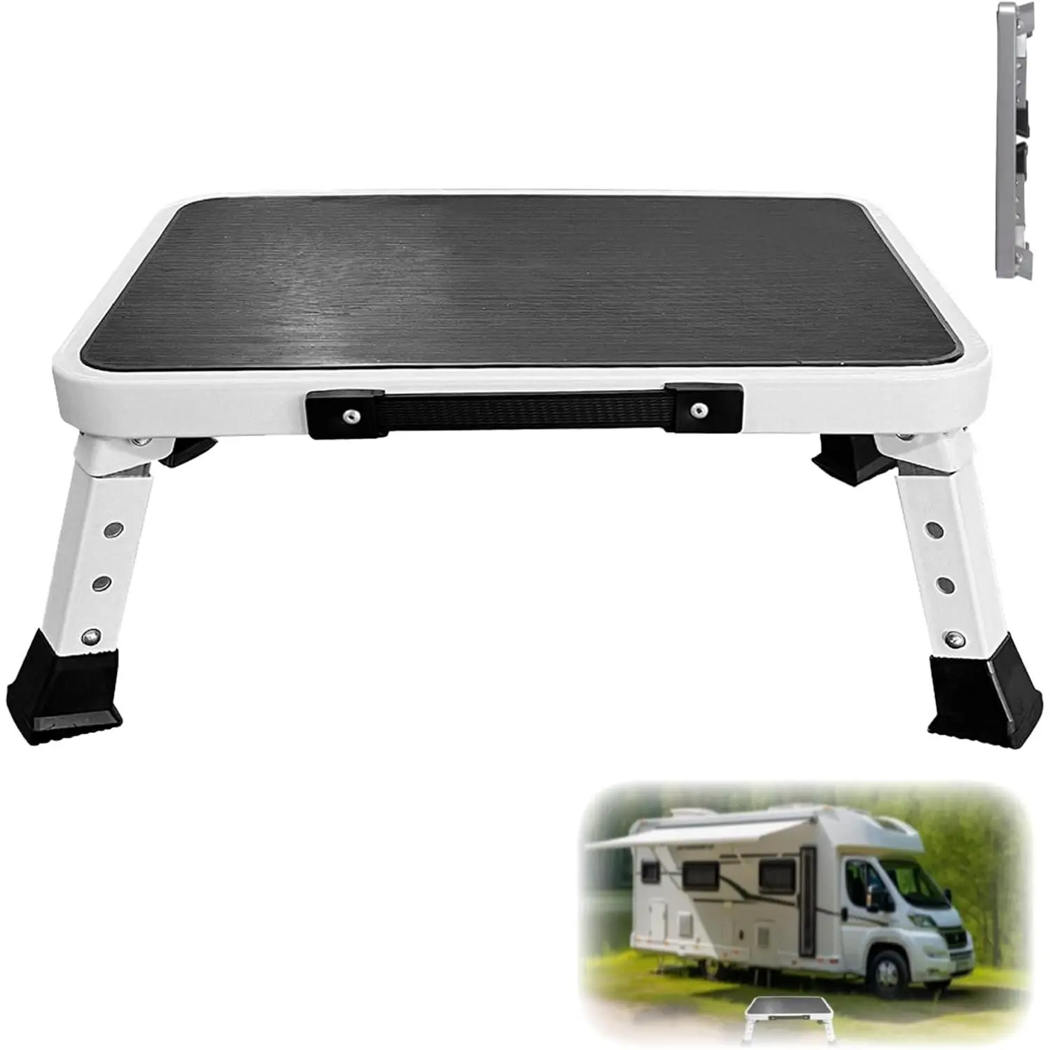 Foldable Adjustable Step Ladder Sturdy Metal Stable Step Stool with a Non-Slip Platform Supports up to 500 lb with Non-Slip Rubber Feet