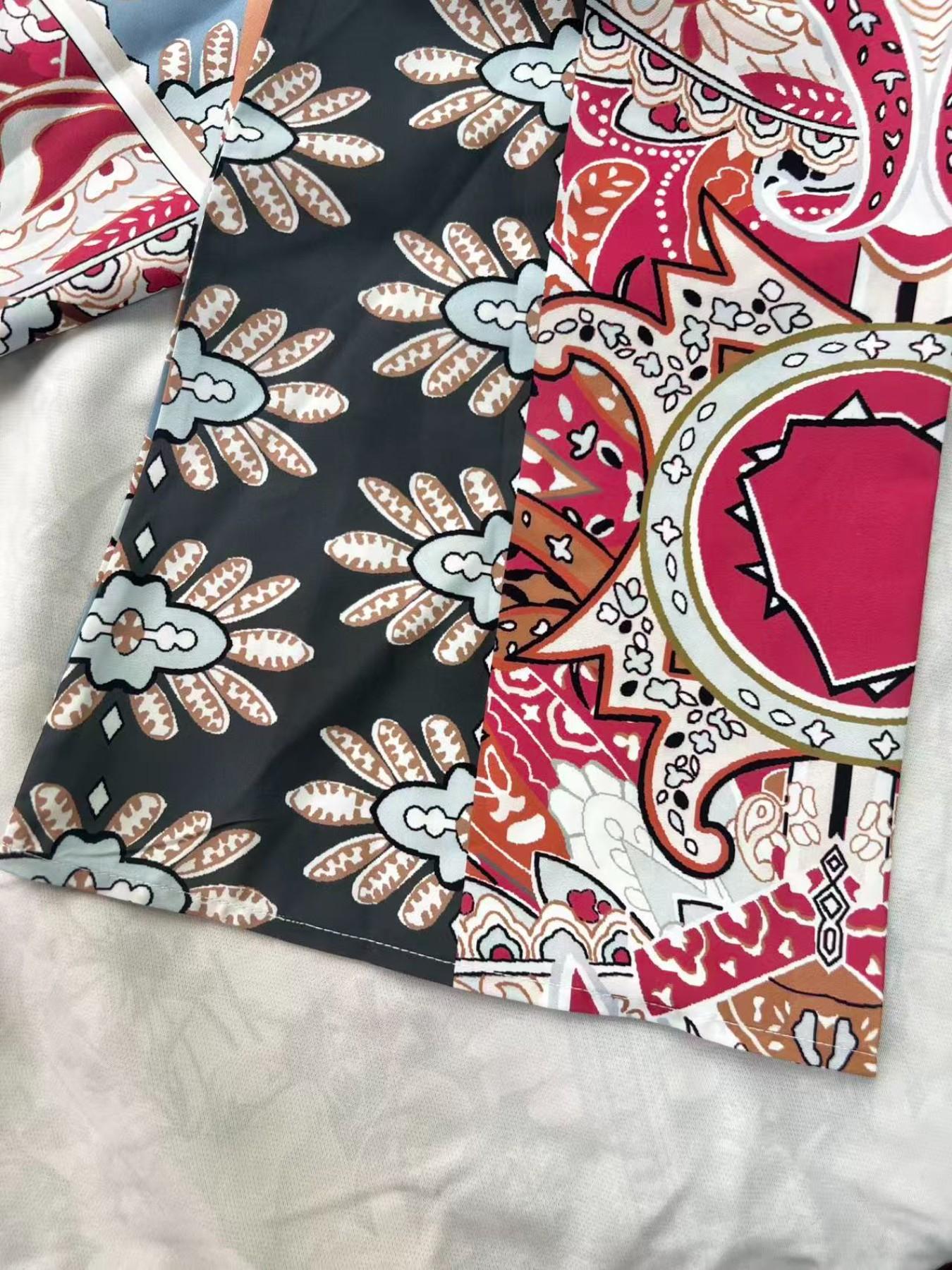 Women's Vintage Floral Totem Print Embellished Robe, Dubai Style Kaftan Evening Gown, Eid Al Fitr Abaya