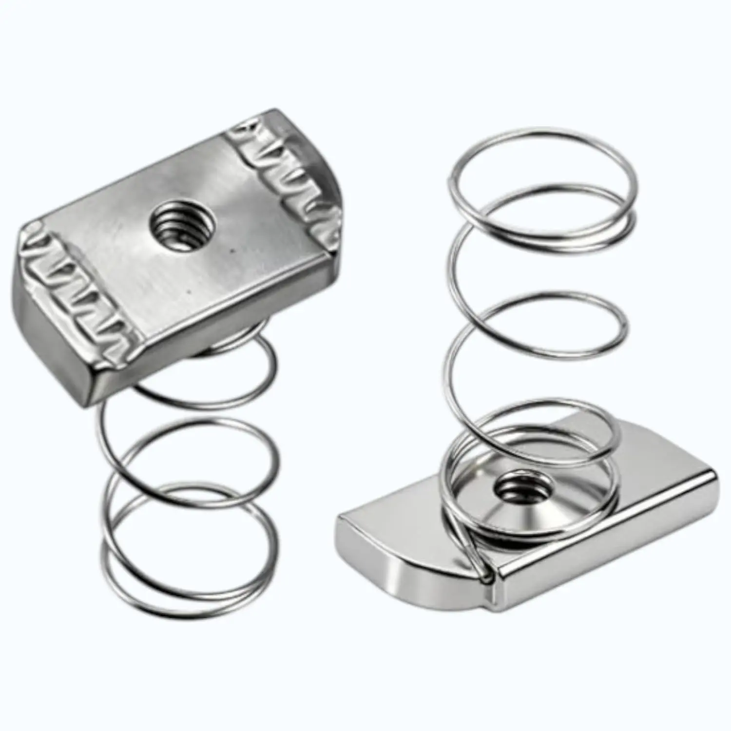 50 Pcs 1/4"-20 Flared Spring Strut Channel Nuts, Zinc Plated Unistrut Hardware Nuts, Compatible with Strut Channel Support Systems