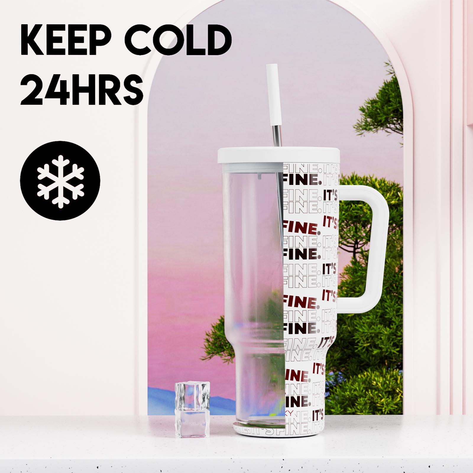 MEOKY Creator Collab 40oz Tumbler, Hot Water Mug,Stainless Steel Insulated Cup, Keeps Drinks Hot & Cold, Non-Slip Base, Car-Cup Fit, Holiday Gift