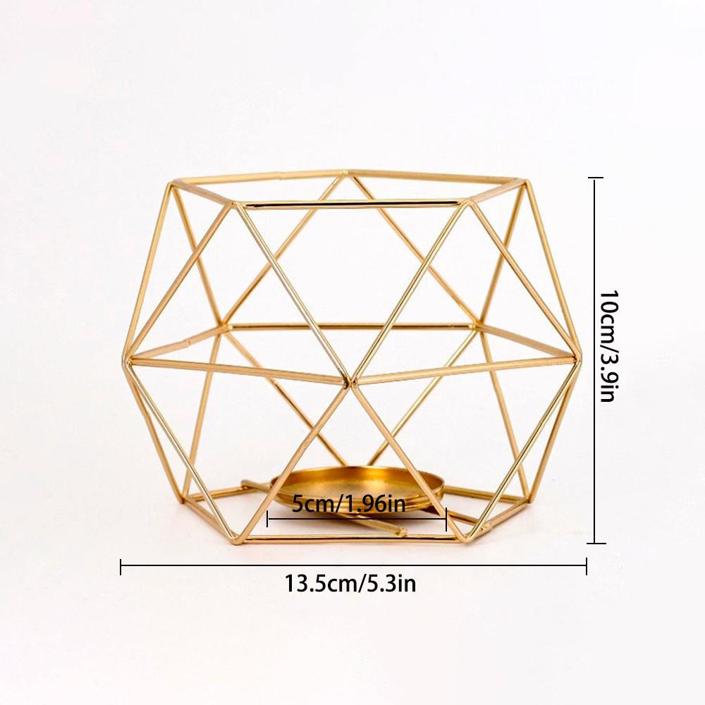 Creative Geometric Candlestick Base, Iron Art Material, Aromatherapy Candle Base, Decorative Candlestick Ornament for Table, Bar & Restaurant, Home Decoration