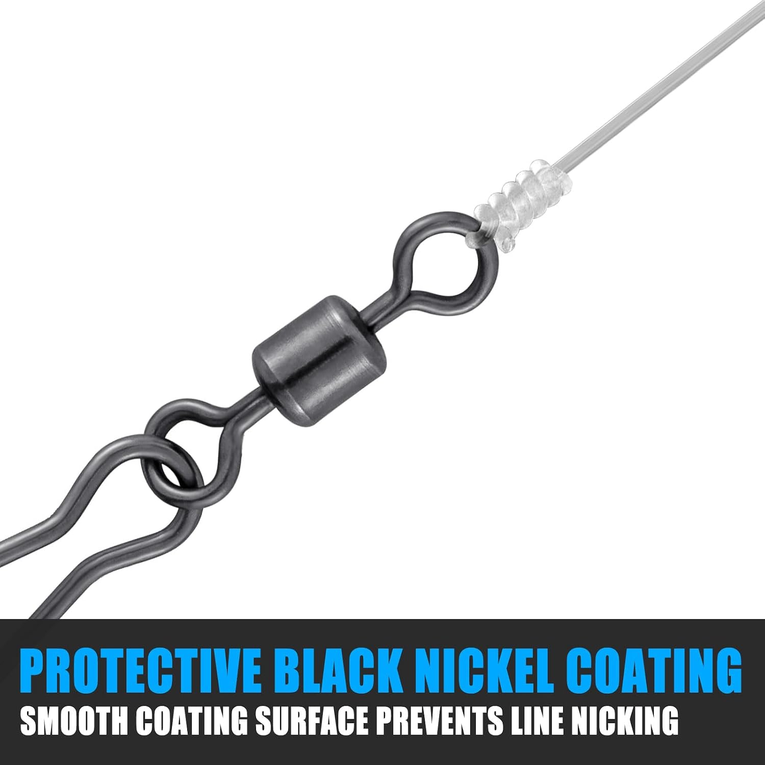 20 Pack Fishing Speed Clips with Barrel Swivel, Stainless Steel Lure Quick Clips Snap Swivels Freshwater