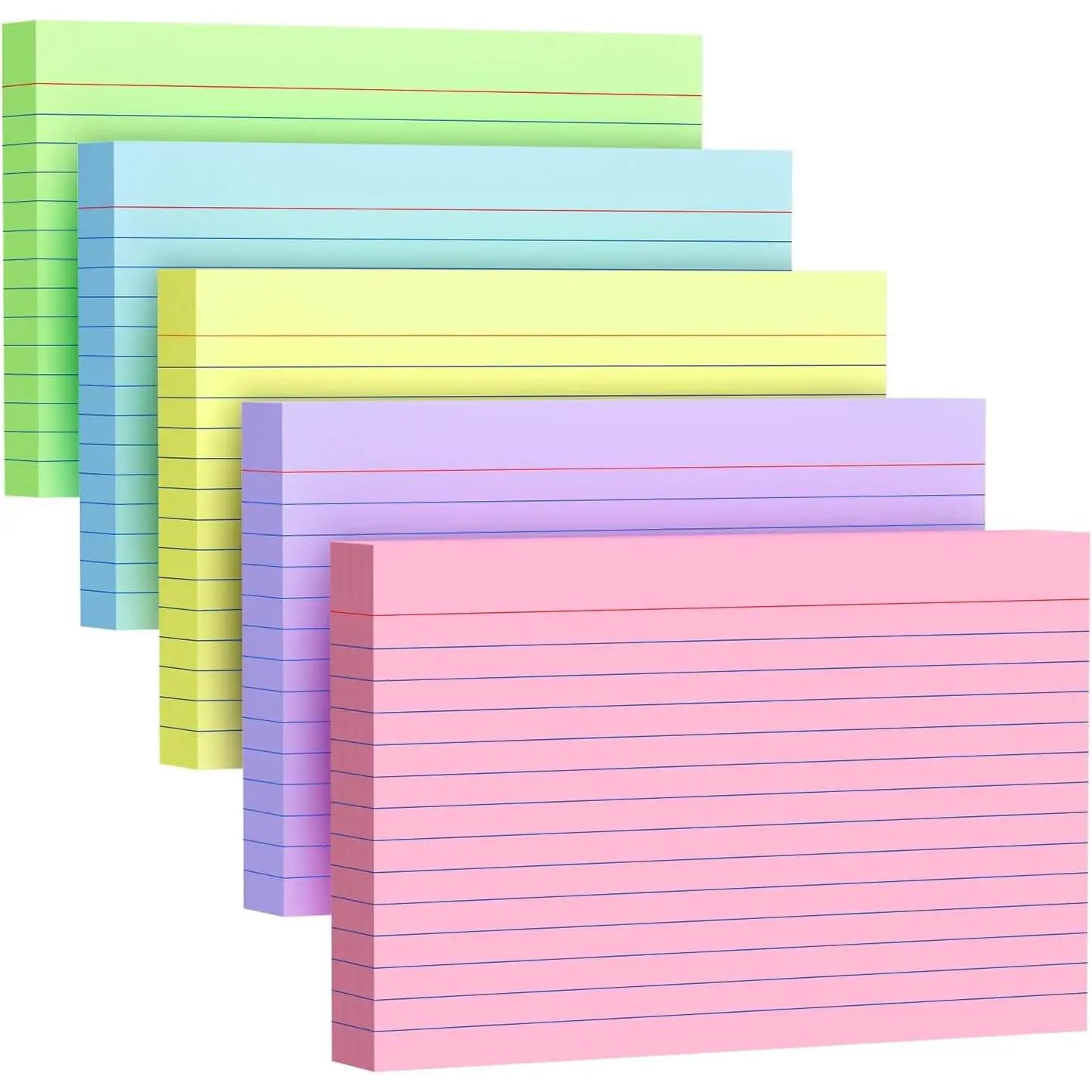 200 Count 4x6 Inch Colored Index Cards, 40 Sheets Each, Flash Note Cards for Students, Teachers, Professionals, Office, Home & SchoolGift