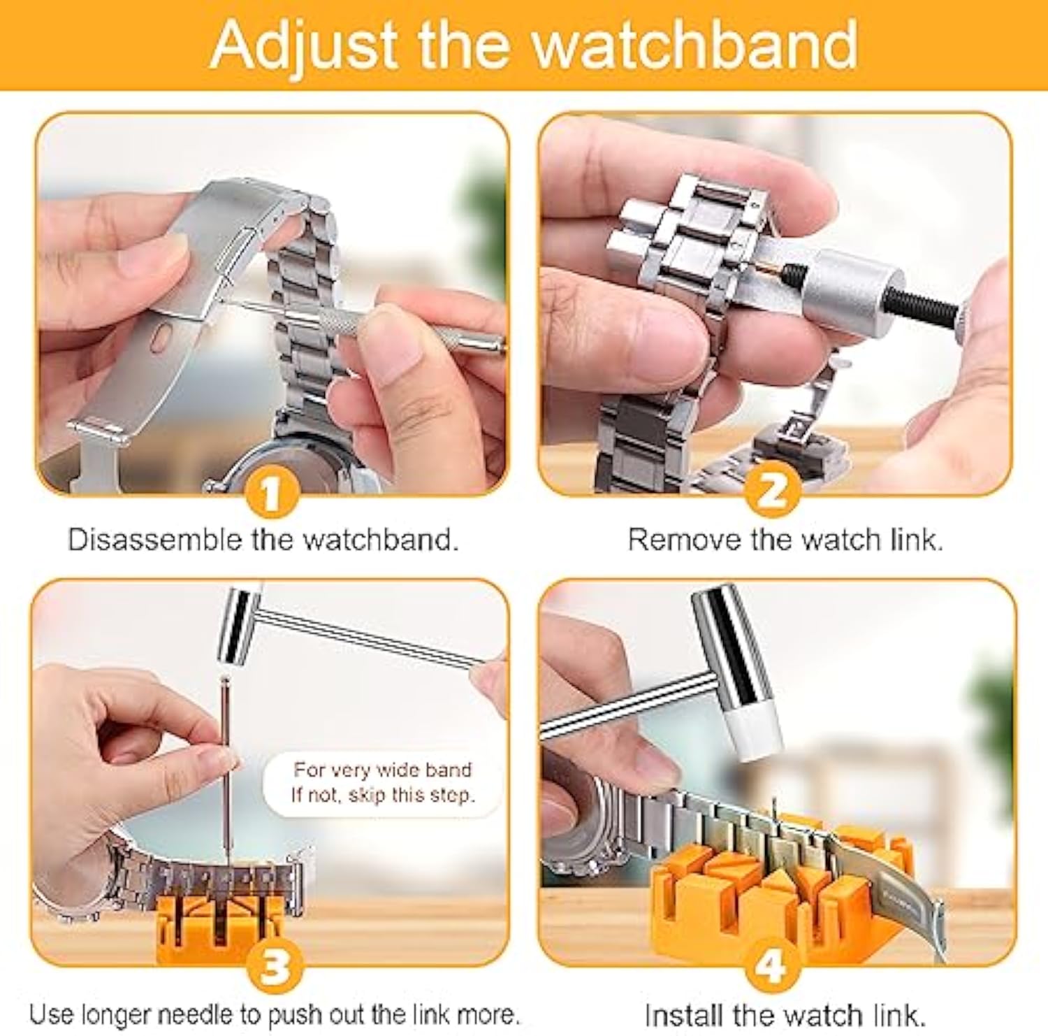 JOREST Watch Link Removal Tool, Watch Band Tool Kit, Repair Kit for Watch Bracelet Adjustment and Replacement and Resizing, With User Manual, Watch Link Remover, 20PCS Spring Bars, 13PCS Spare Needle