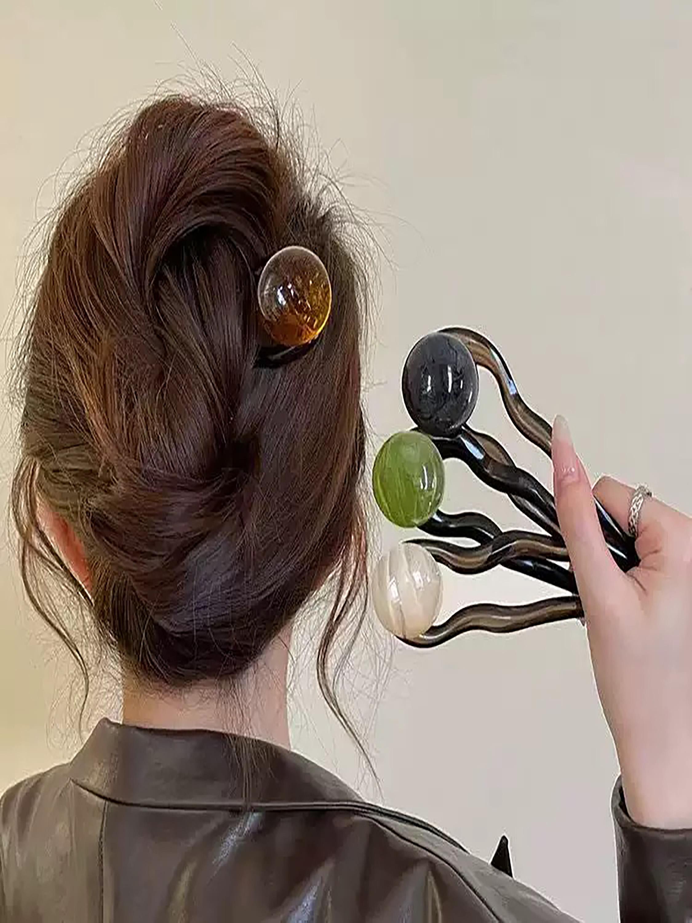 Hair Clips Set U-Shaped Bobby Pins Rhinestone Accessories for Girls Women CatYou Crystal Hair Pins Set - 5 Pieces Metal Rhinestone  main image 4