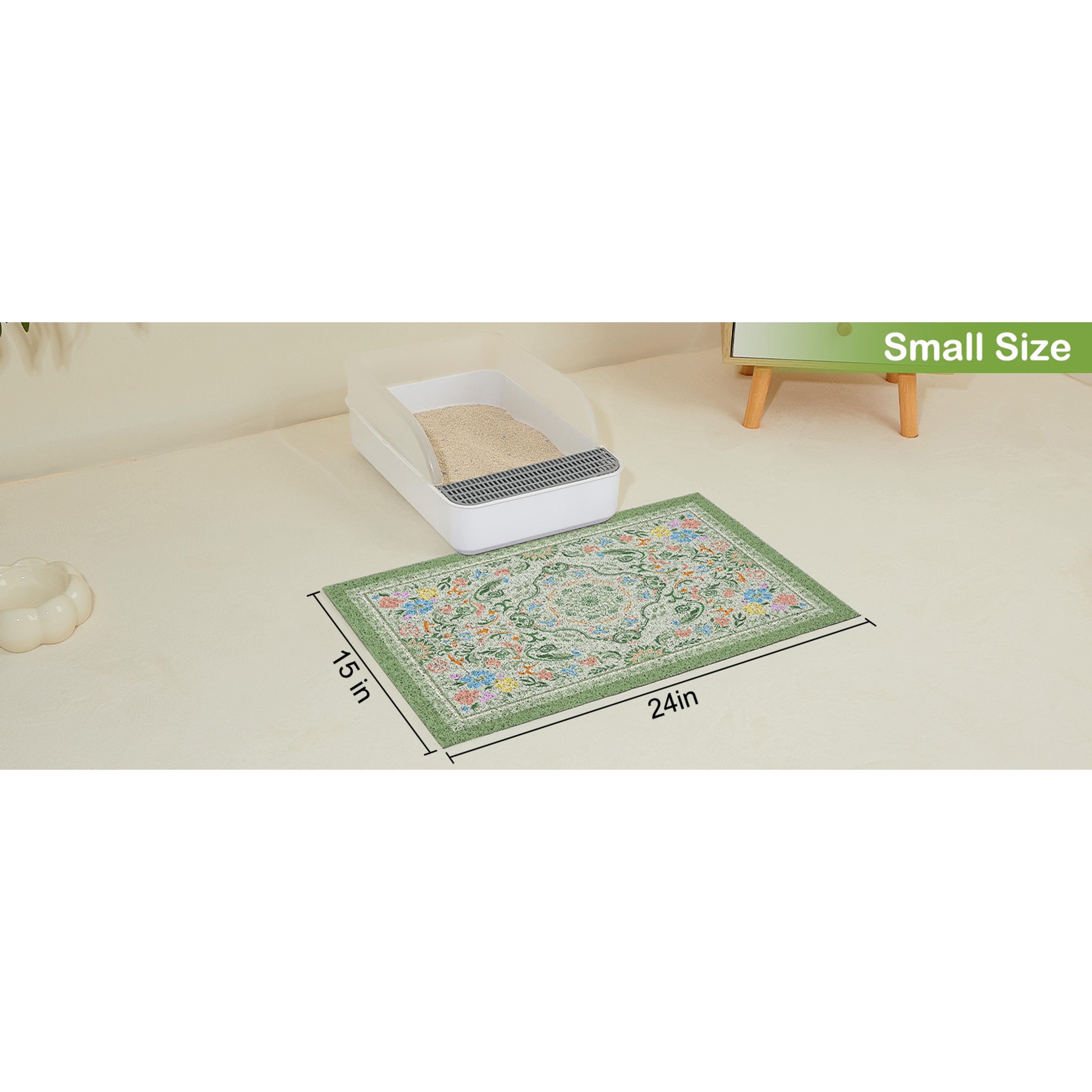 Cat Litter Mat with Non-Slip Bottom Litter Box Mat 33"X22" Litter Trapping Mat Easy to Clean Washable Cat Food Mat for Kitty