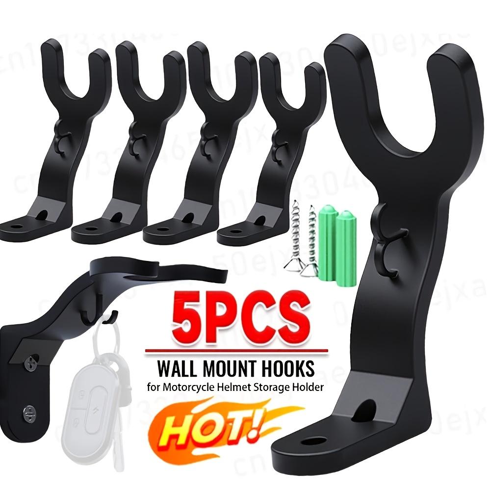Durable and high-quality five-piece wall hooks - multi-functional kitchen cabinet shelves and motorcycle helmet display stands, sturdy home garage studio storage racks