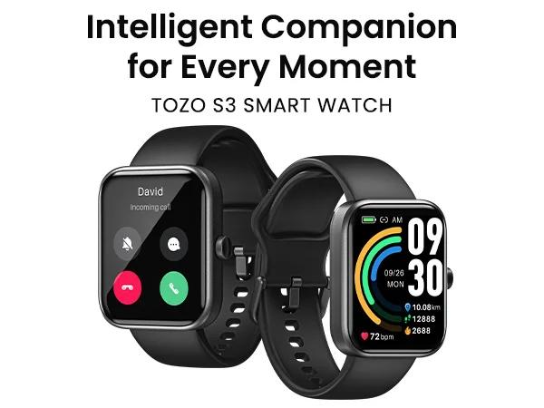 TOZO S3 Smart Watch (Answer/Make Call) Bluetooth Fitness Tracker with Heart Rate, Sleep Monitor FathersDayGift Wristwatch Wearable Smartphone