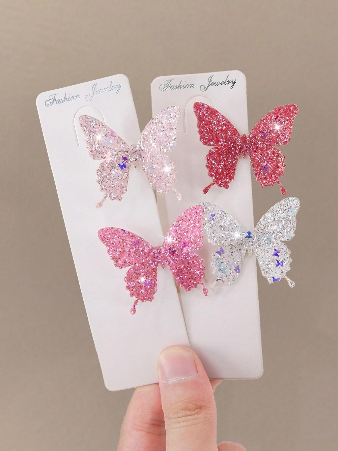 Pretty Pink Hair Accessory Set Headband Noelle Butterfly Elastics Clips Bundle 500pcs/Set Girls main image 4