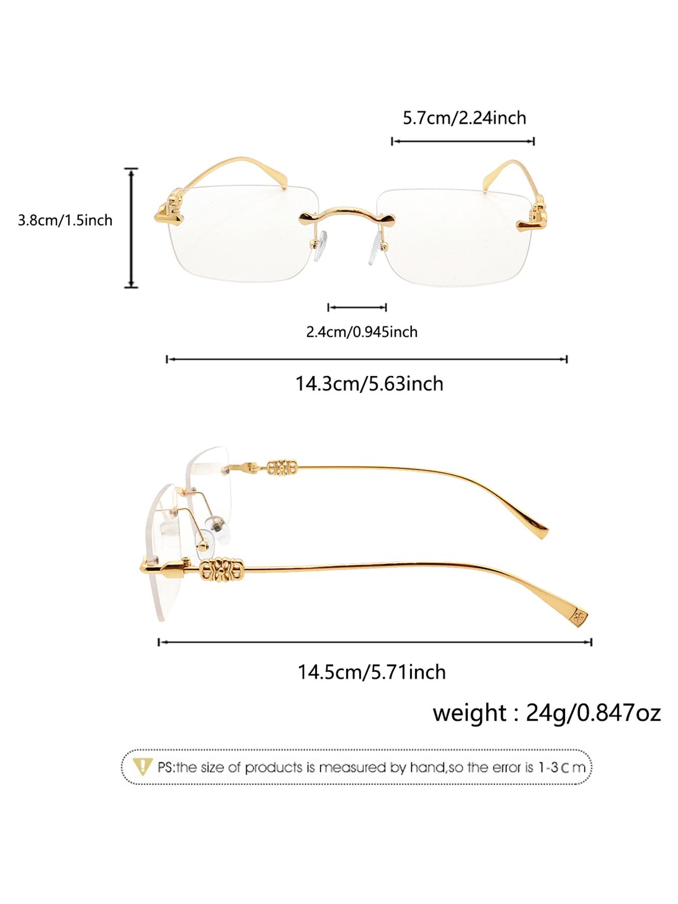Frameless Blue Light Blocking Glasses, Lightweight Business Style, No Prescription Women's Eyeglasses, Simple Design, Comfortable Wear, Anti Blue Glasses, Lightweight Eyewear