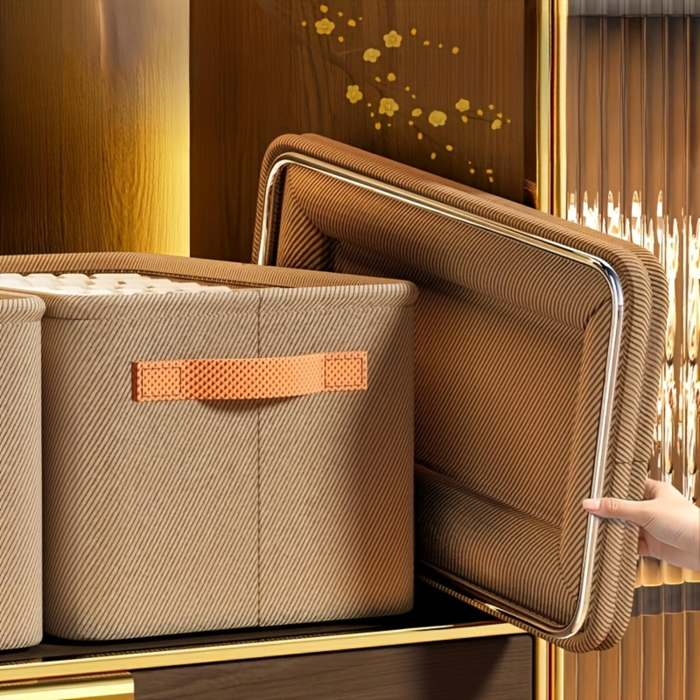 Modern Handheld Storage Box, 1 Count Stackable Storage Basket, Multifunctional Clothes and Toys Storage Box, Clothes Baskets, Suitable for Home, Dormitory, Wardrobe, Organiser