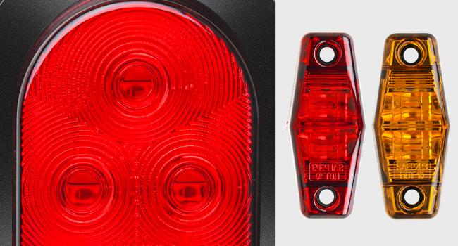 Nilight LED Trailer Light Kit 6 Inch Oval Stop Turn Tail Light Red Amber Side Marker Light Waterproof Surface Mount for 12V