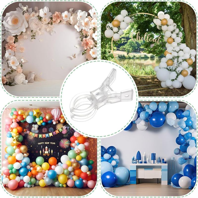 10 Pack Large Balloon Arch Clips Plastic Transparent Backdrop Spring Clamps 3.5 Inch Heavy Duty Clip for Balloon Arch Kit Birthday Decoration Crafts Woodworking Photography Studios Balloon Party Supplies