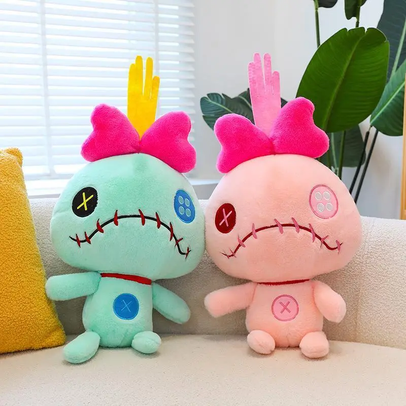 25cm Kawaii Scrump Green Pink Plush Toy Soft Stuffed Cartoon Pillow Plushies Doll Boy Girl Room Decoration Birthday Gifts