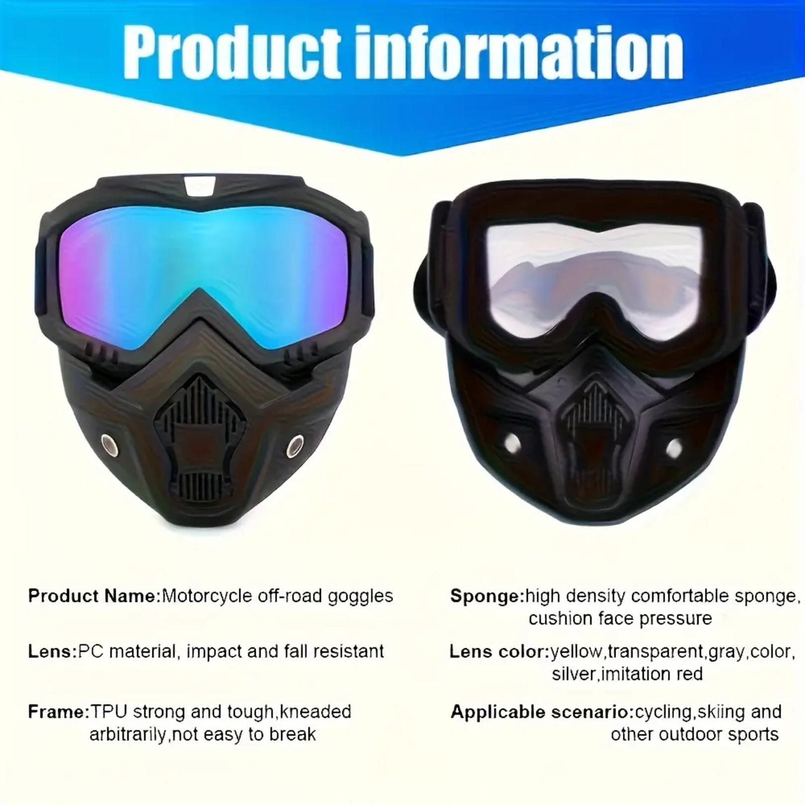 Full Face Protective Goggles - Anti-Fog High-Definition Lenses, Detachable Adjustable Face Mask, Comfort Cushion Sponge Padding, Durable Plastic Build for Yard Work, Outdoor Manual Labor