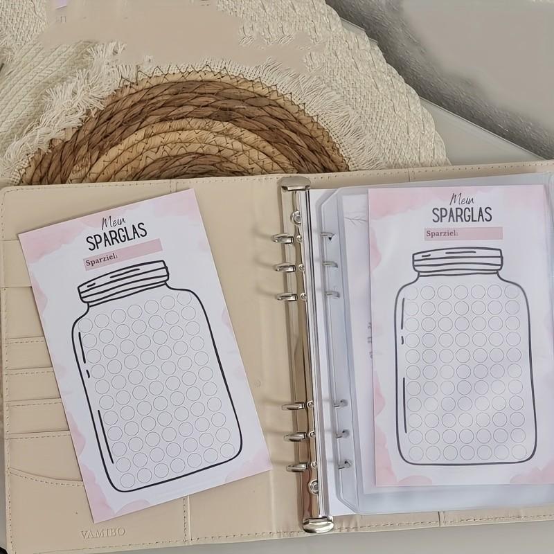 German Savings Challenge Tracker Sheets, Mein Sparglas Visual Saving Cards, Budget Planner Worksheets, Creative Gift, Euro Edition