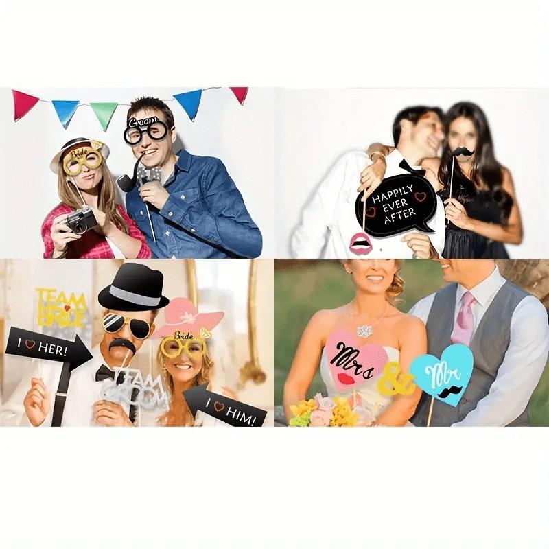 52pcs Wedding Photo Booth Additions, Creative Reception Decor, Capture Funny Moments, Perfect for Weddings and Bridal Celebrations