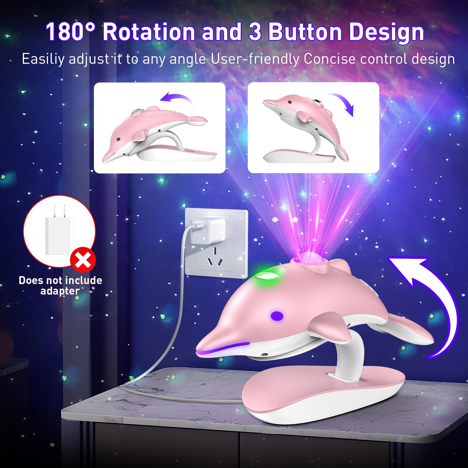 Dolphin Galaxy Projector Light, Night Light, Nebula Ceiling LED Light Strip with Timer and Remote Control, a perfect gift for birthday, Halloween, Christmas