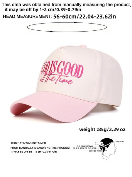 Unisex All the Time Letter Embroidered Baseball Cap, Adjustable Outdoor Sun Protection Hat, Casual Fitted Travel Beach Vacation Cap