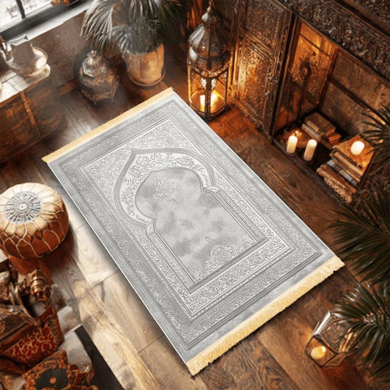 1pc Islamic Prayer Mat: Polyester, Machine - Washable, Indoor/Outdoor Use, Ideal for Pilgrimage & Meditation, Wall Art