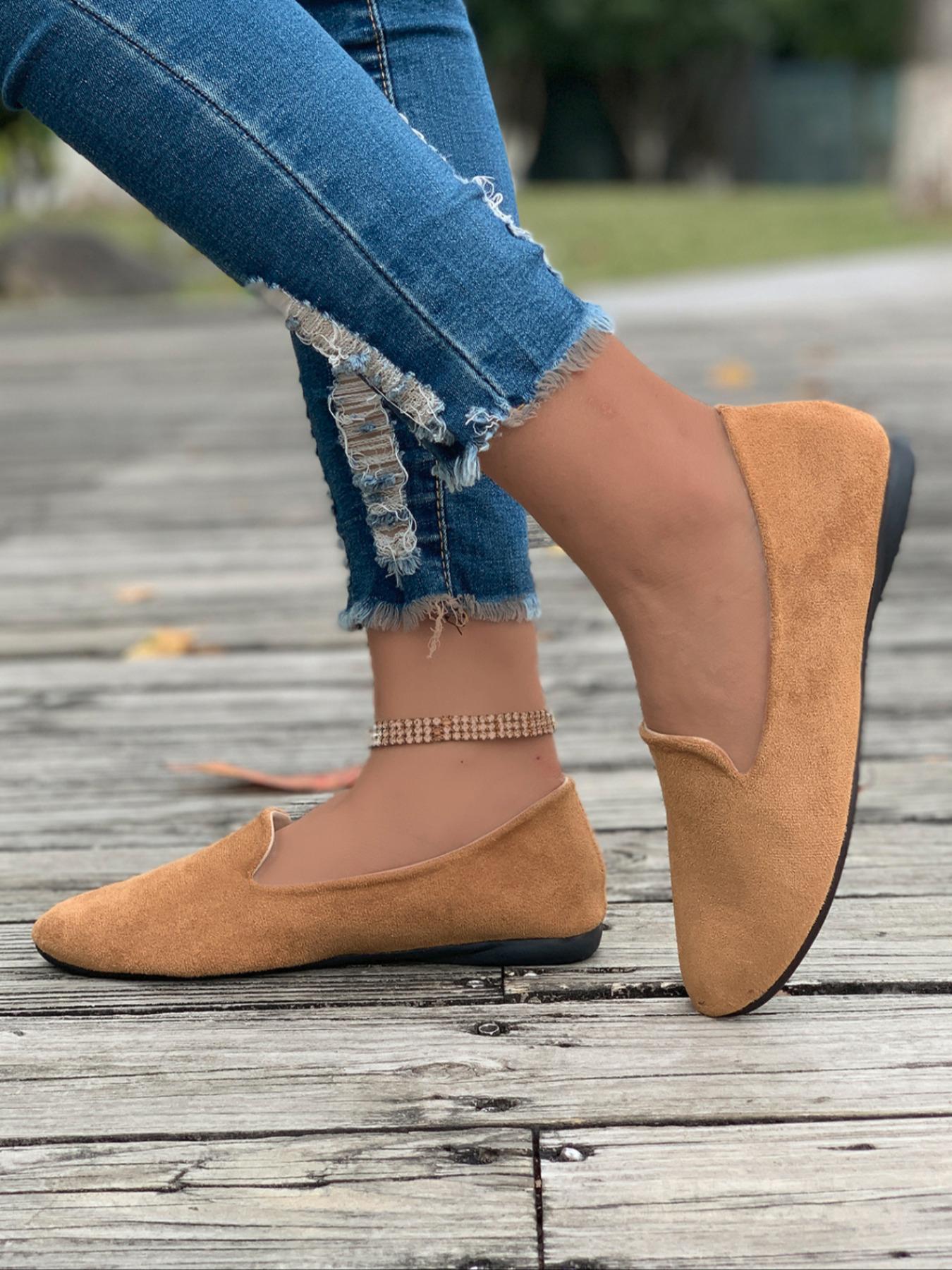 Women's Solid Color Pointed Toe Flats, Soft Sole Comfortable Slip-On Casual Shoes, Versatile Commuter Shoes for Work and Daily Wear